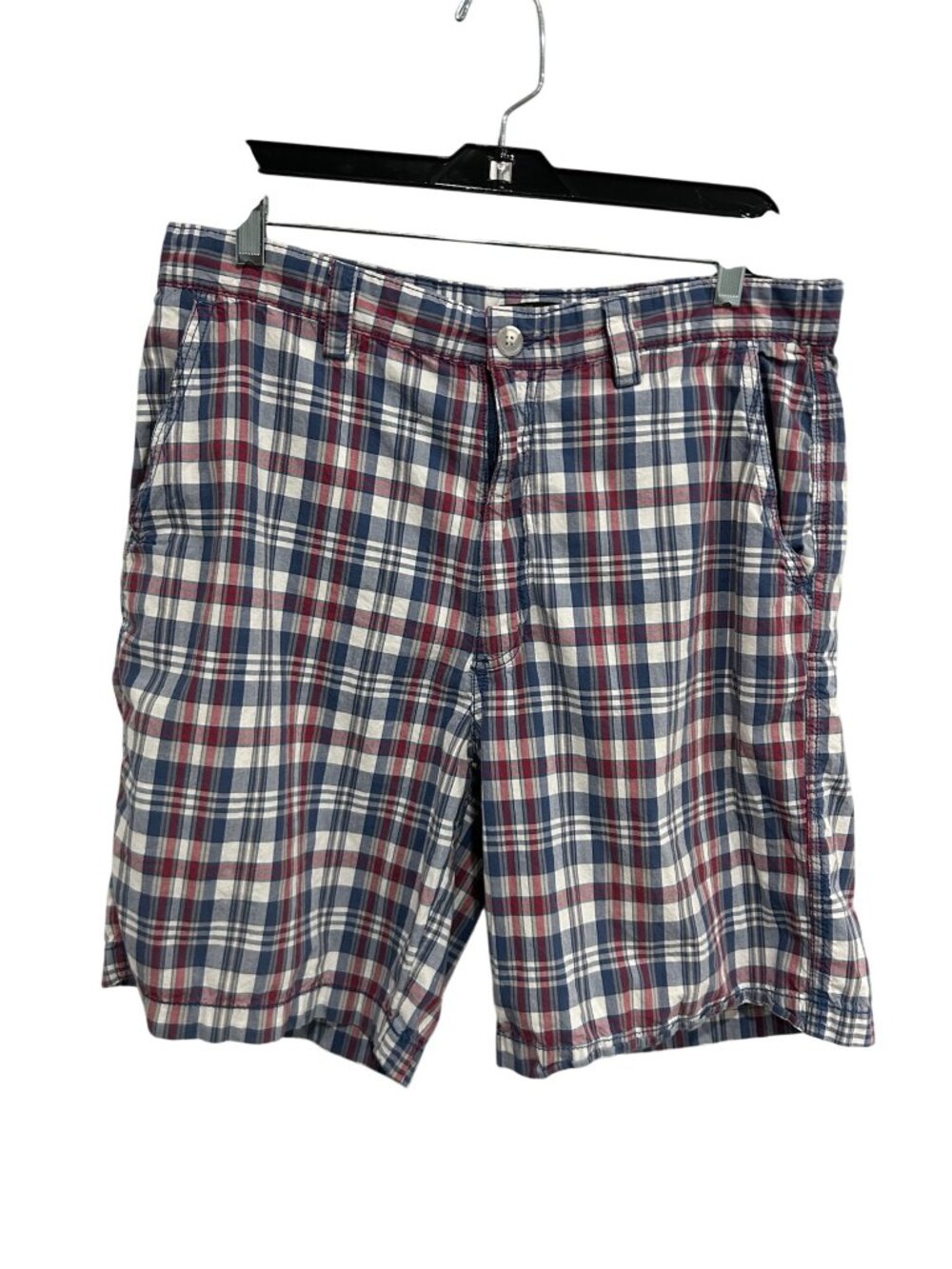 Boca Classics Red Blue Plaid Cotton Mens Shorts Size 36 Retro Collegiate